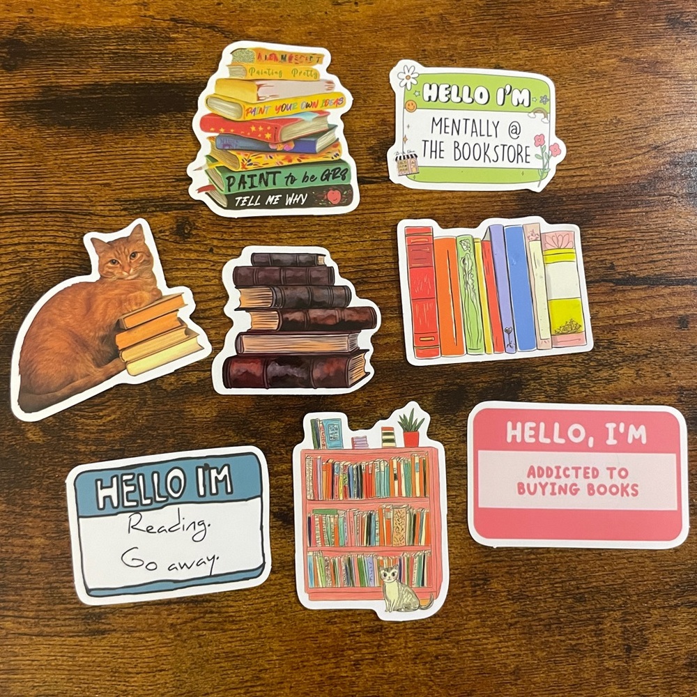 8PC Book Lovers Sticker Pack